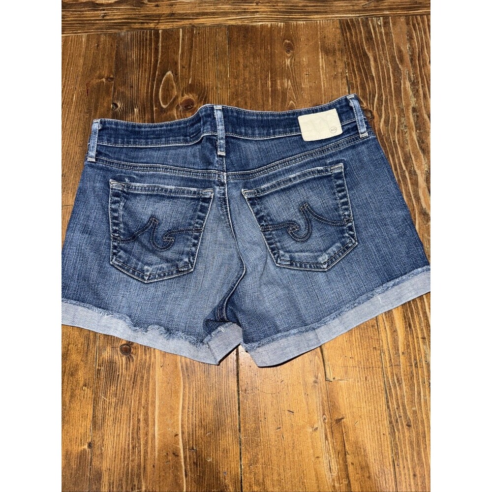 AG Adriano Goldschmied The Hailey Ex-Boyfriend Roll Up denim shorts Size 27R Blu - Picture 2 of 4